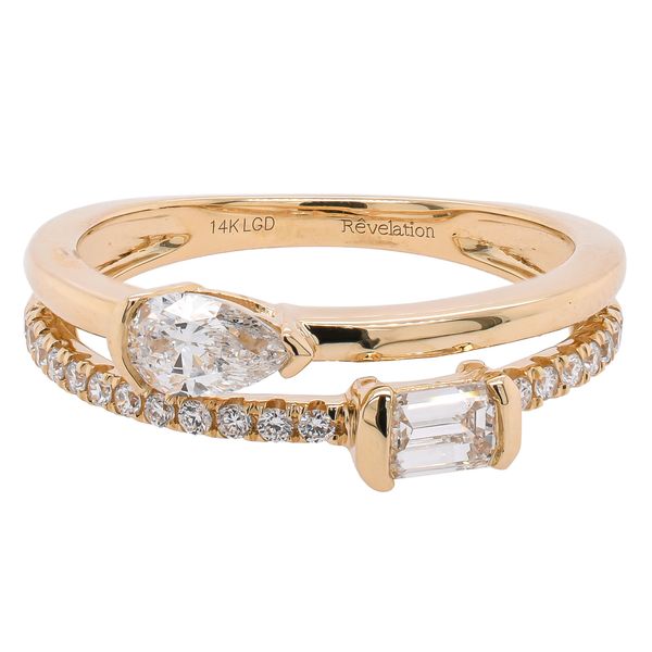 14K Yellow Gold Pear & Emerald Cut Lab Diamond Stackable Ring LeeBrant Jewelry & Watch Co Sandy Springs, GA