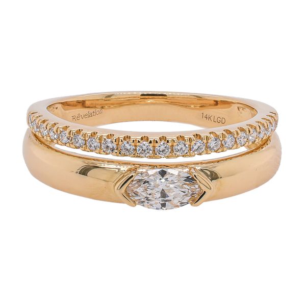 14K Yellow Gold Marquise Lab Diamond Stackable Ring LeeBrant Jewelry & Watch Co Sandy Springs, GA
