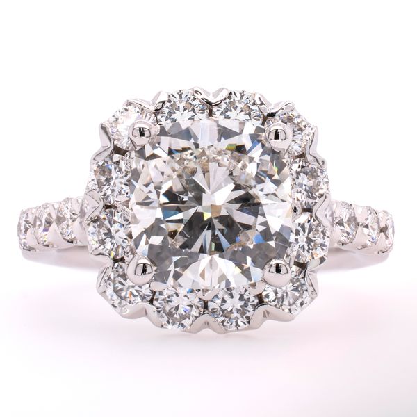 14K White Gold Cushion Cut Halo Lab Diamond Engagement Ring 4.33CTW LeeBrant Jewelry & Watch Co Sandy Springs, GA