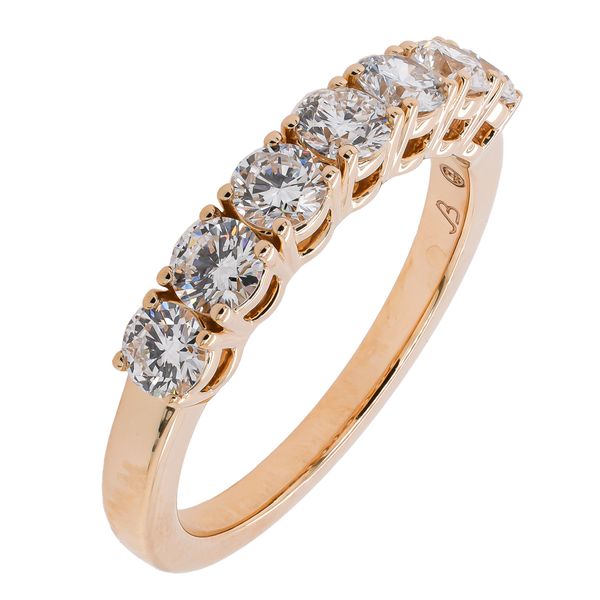 14K Yellow Gold Lab Diamond 7- Stone Wedding Band 1ctw Image 2 LeeBrant Jewelry & Watch Co Sandy Springs, GA