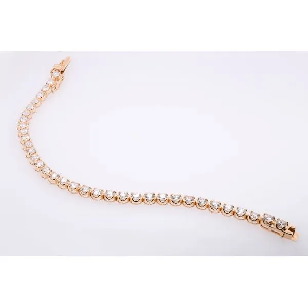 14K Yellow Gold Crown Prong Lab Diamond Tennis Bracelet 7.25