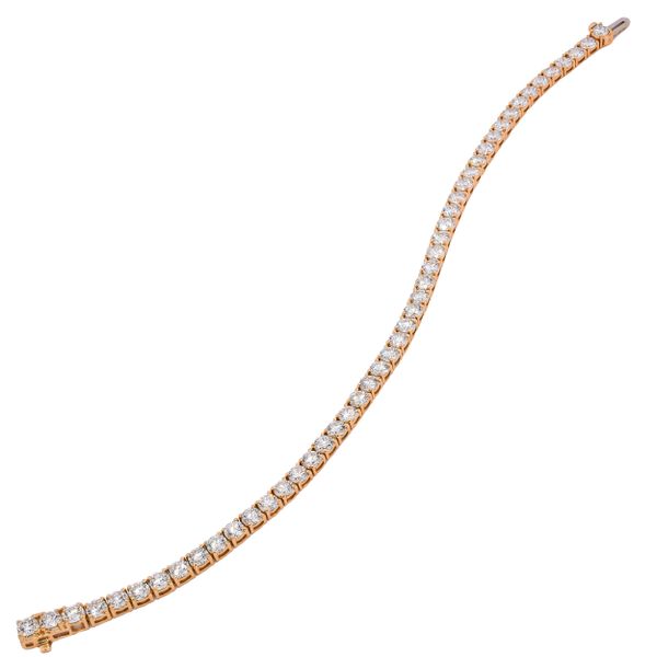 14K Yellow Gold Lab Diamond Tennis Bracelet 7CTW Image 2 LeeBrant Jewelry & Watch Co Sandy Springs, GA