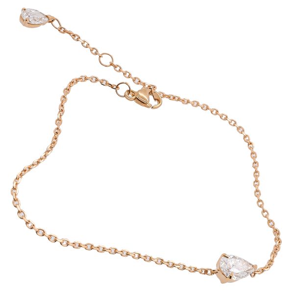 14K Yellow Gold Pear Solitaire Lab Diamond Bracelet LeeBrant Jewelry & Watch Co Sandy Springs, GA