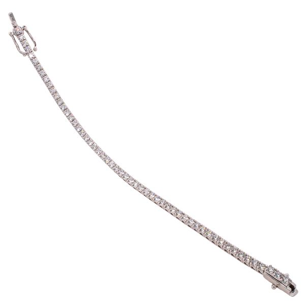 14K White Gold Lab Diamond Tennis Bracelet | 5.00 CTW Round Brilliant Lab Diamonds Image 2 LeeBrant Jewelry & Watch Co Sandy Springs, GA
