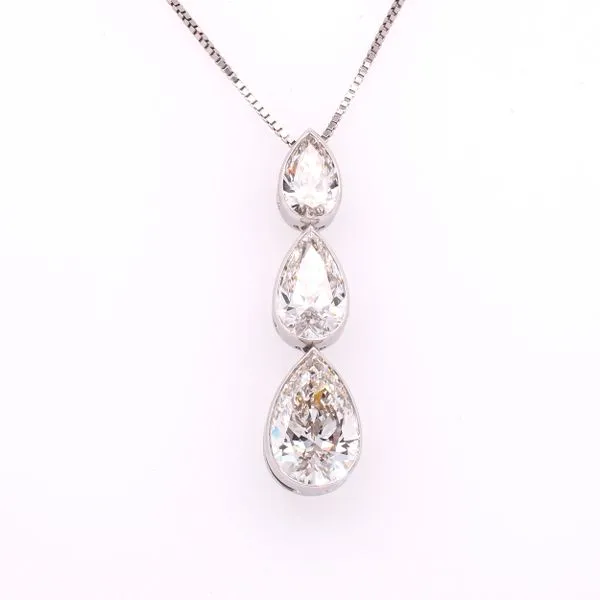 14K White Gold Triple Pear lab Diamond Necklace LeeBrant Jewelry & Watch Co Sandy Springs, GA