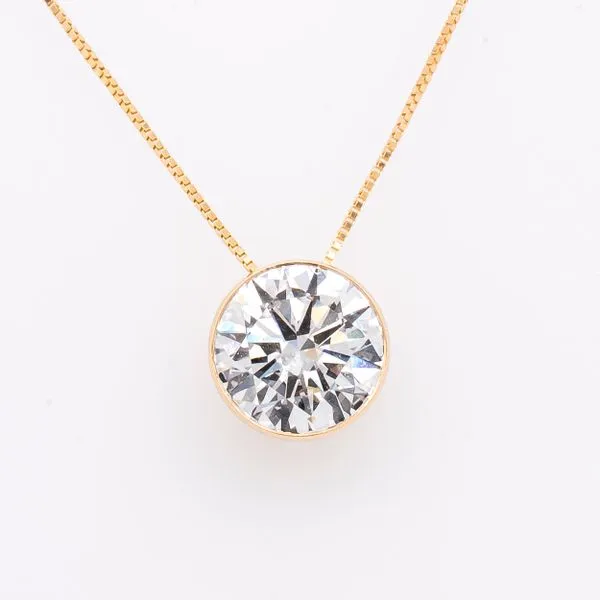 14K Yellow Gold Lab Diamond Bezel Set Solitaire Necklace LeeBrant Jewelry & Watch Co Sandy Springs, GA