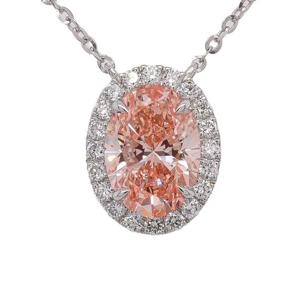 14K White Gold Pink Lab Diamond Necklace 18in LeeBrant Jewelry & Watch Co Sandy Springs, GA