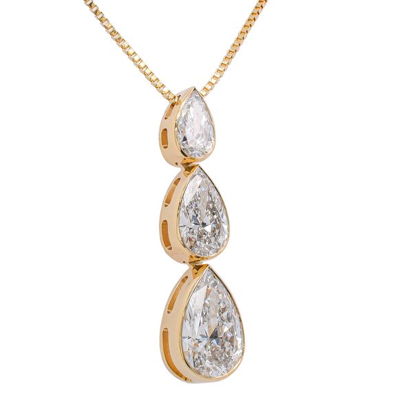 14K Yellow Gold Triple Pear Lab Diamond Necklace LeeBrant Jewelry & Watch Co Sandy Springs, GA