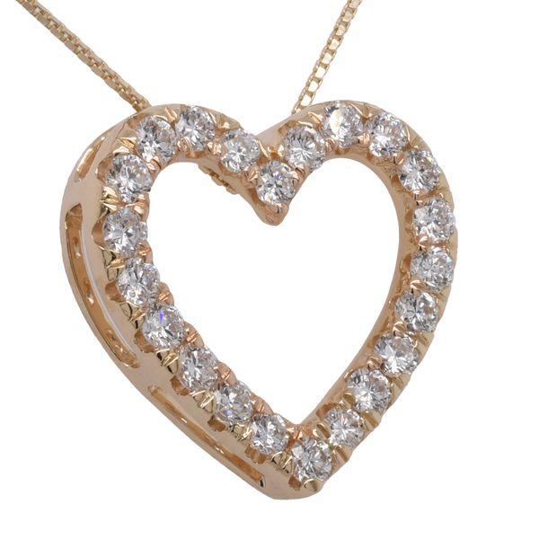 14K Yellow Gold Heart Lab Diamond Slide Pendant Necklace LeeBrant Jewelry & Watch Co Sandy Springs, GA