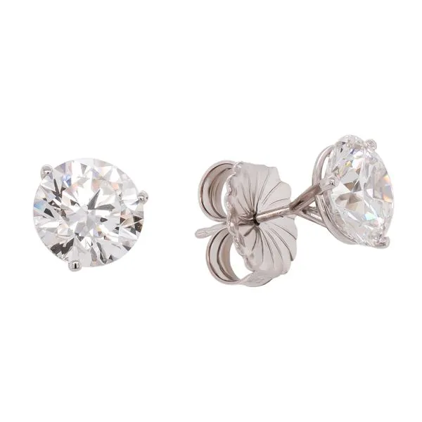 14K White Gold 2CT Each Lab Diamond Stud Earrings Image 2 LeeBrant Jewelry & Watch Co Sandy Springs, GA