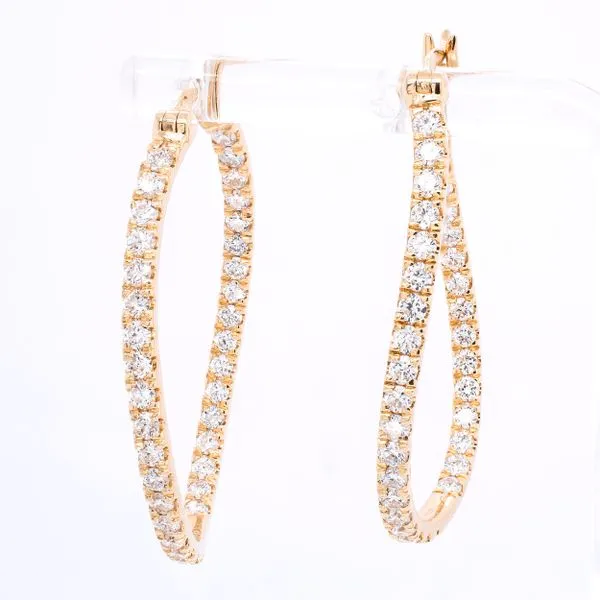 14K Yellow Gold Twisted Lab Diamond Hoop Earrings 2CTW LeeBrant Jewelry & Watch Co Sandy Springs, GA