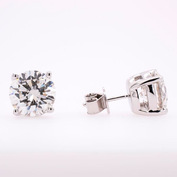 14K White Gold Solitaire Lab Diamond Stud Earrings 2.5CT Each LeeBrant Jewelry & Watch Co Sandy Springs, GA