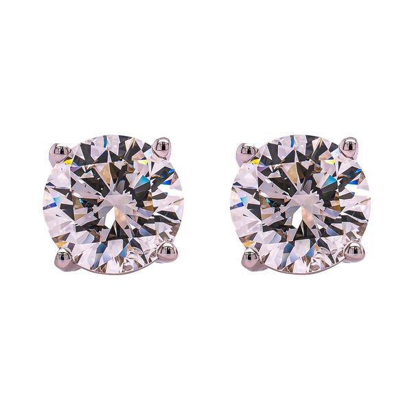 14K White Gold 2CT each Lab Diamond Solitaire Studs LeeBrant Jewelry & Watch Co Sandy Springs, GA