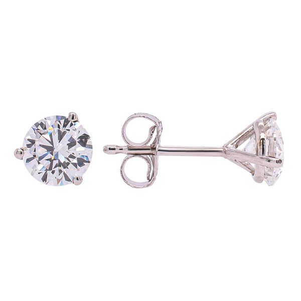 14K White Gold 1.00 CTW Lab Grown Diamond Martini Stud Earrings | E/F VS Image 2 LeeBrant Jewelry & Watch Co Sandy Springs, GA