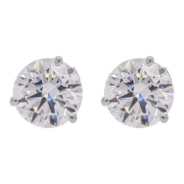 14K White Gold 3.00 CTW Lab Grown Diamond Martini Stud Earrings | EF VS LeeBrant Jewelry & Watch Co Sandy Springs, GA