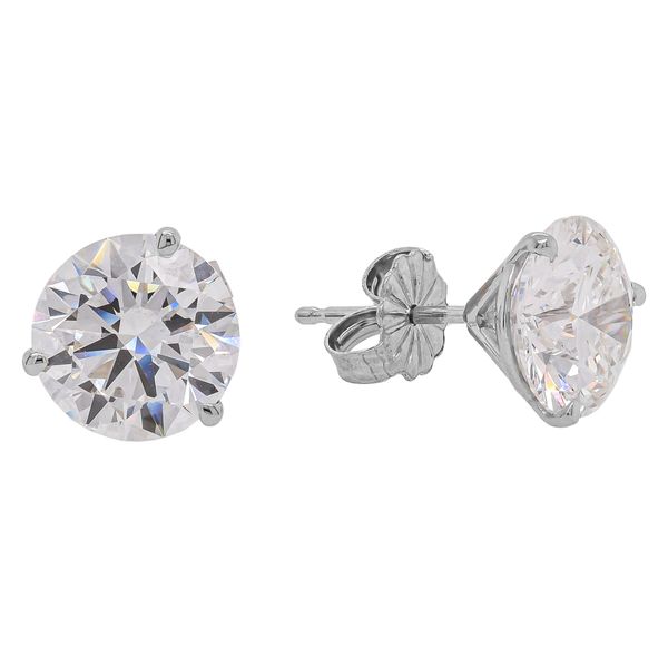 14K White Gold 4.00 CTW Lab Grown Diamond Martini Stud Earrings | E/F VS Image 2 LeeBrant Jewelry & Watch Co Sandy Springs, GA