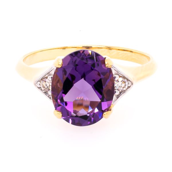 14K Yellow Gold Amethyst Diamond Ring LeeBrant Jewelry & Watch Co Sandy Springs, GA