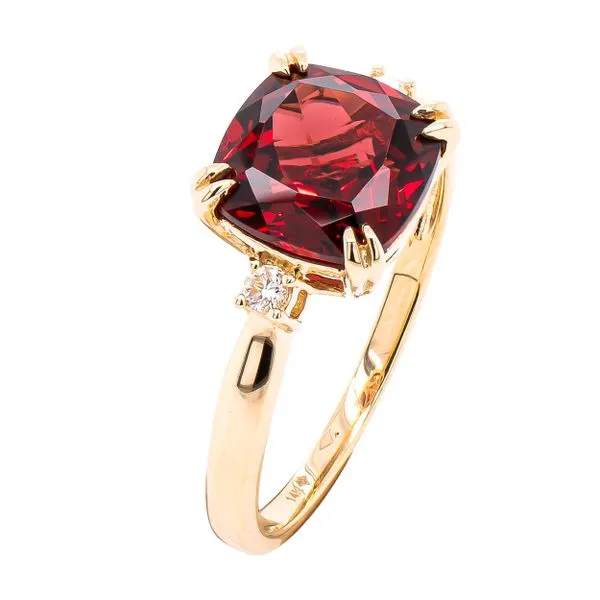 14K Yellow Gold Garnett Diamond Ring Image 2 LeeBrant Jewelry & Watch Co Sandy Springs, GA