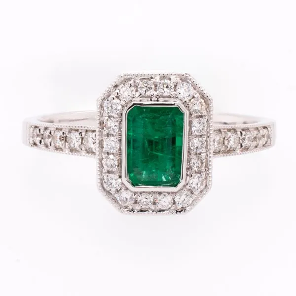 18K White Gold Emerald Diamond Ring LeeBrant Jewelry & Watch Co Sandy Springs, GA