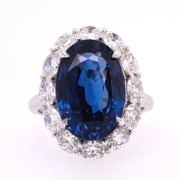 Platnium Princess Diana Sapphire Diamond Ring LeeBrant Jewelry & Watch Co Sandy Springs, GA
