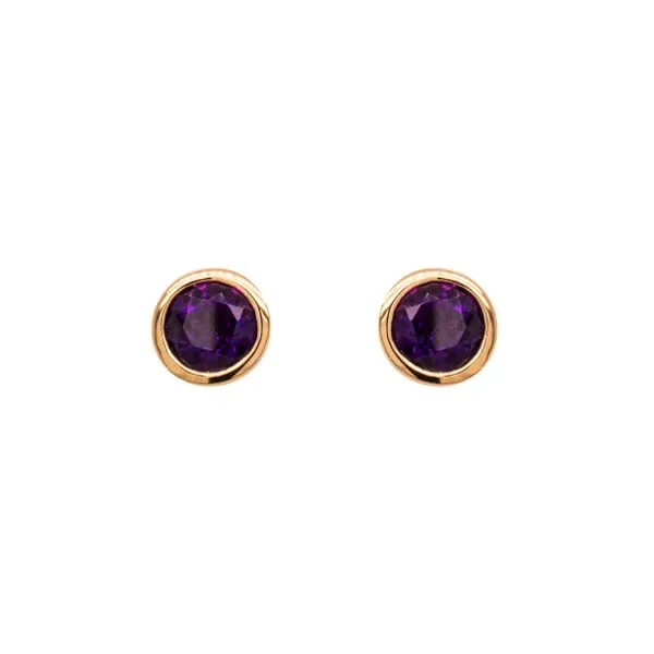 14K Yellow Gold Amethyst Stud Earrings Image 2 LeeBrant Jewelry & Watch Co Sandy Springs, GA
