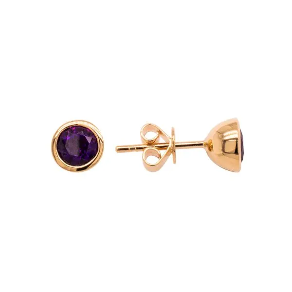 14K Yellow Gold Amethyst Stud Earrings LeeBrant Jewelry & Watch Co Sandy Springs, GA