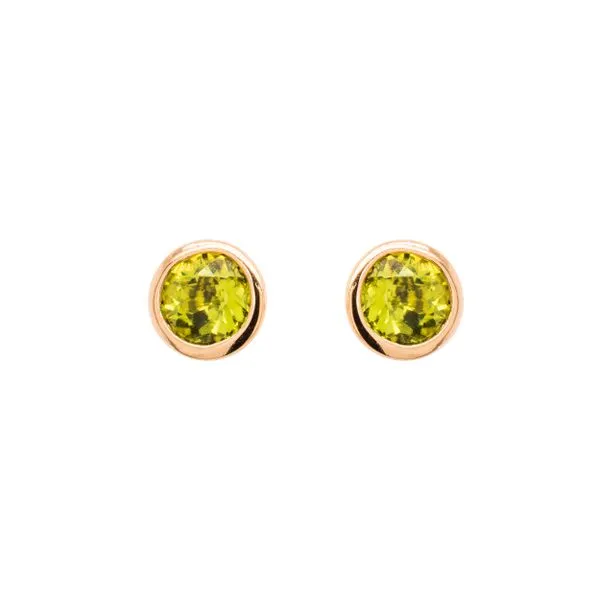 14K Yellow Gold Bezel Peridot Stud Earrings LeeBrant Jewelry & Watch Co Sandy Springs, GA