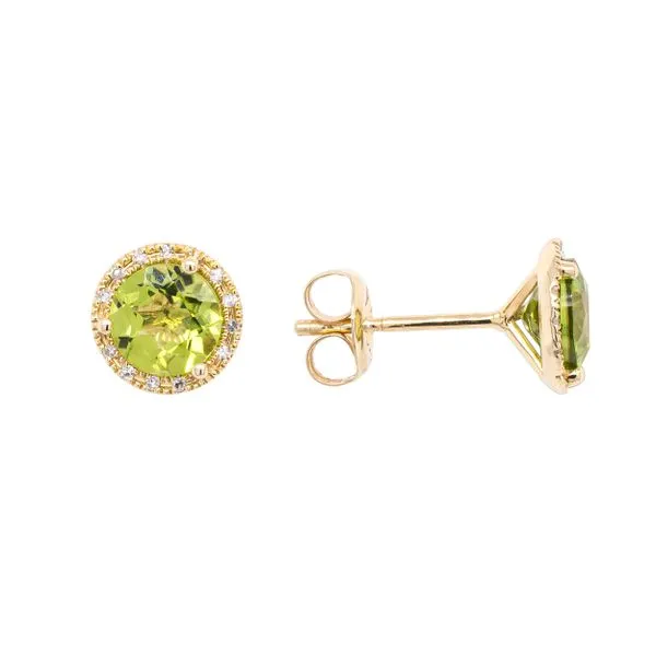 14K Yellow Gold Peridot Diamond Stud Earrings LeeBrant Jewelry & Watch Co Sandy Springs, GA