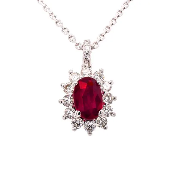 14K White Gold Eternal Bloom Ruby Diamond Pendant Necklace LeeBrant Jewelry & Watch Co Sandy Springs, GA