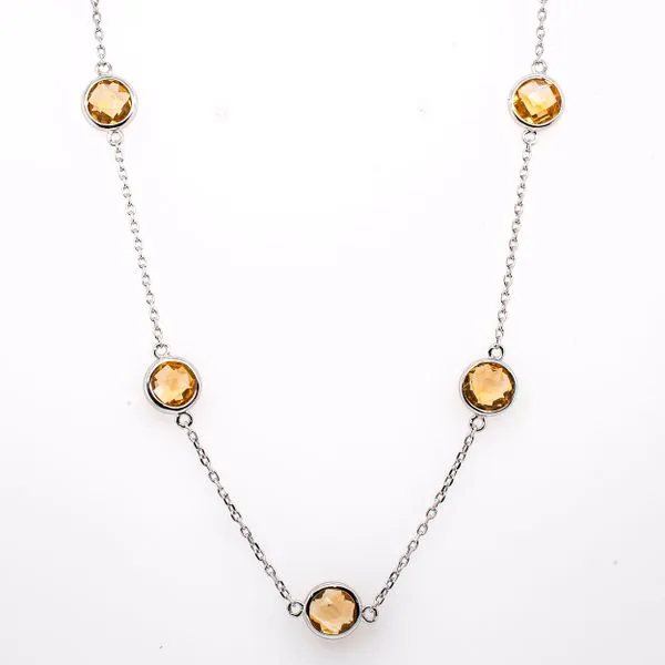 Sterling Silver Citrine by the Yard Bezel set Necklace LeeBrant Jewelry & Watch Co Sandy Springs, GA