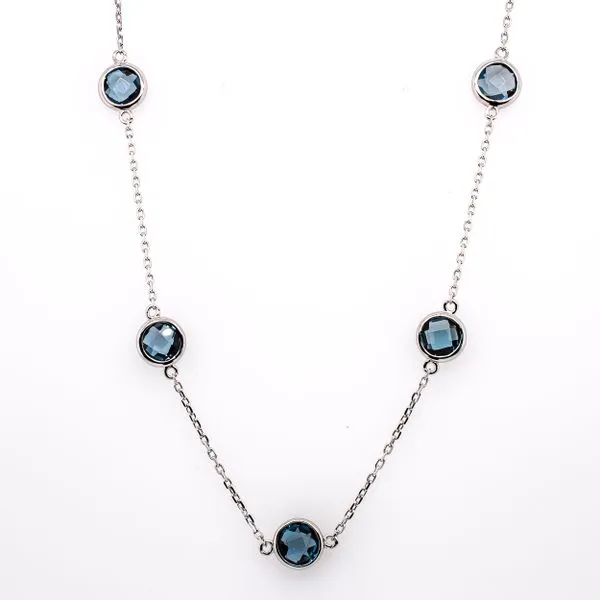 Sterling Silver Blue Topaz by the Yard Bezel set Necklace LeeBrant Jewelry & Watch Co Sandy Springs, GA