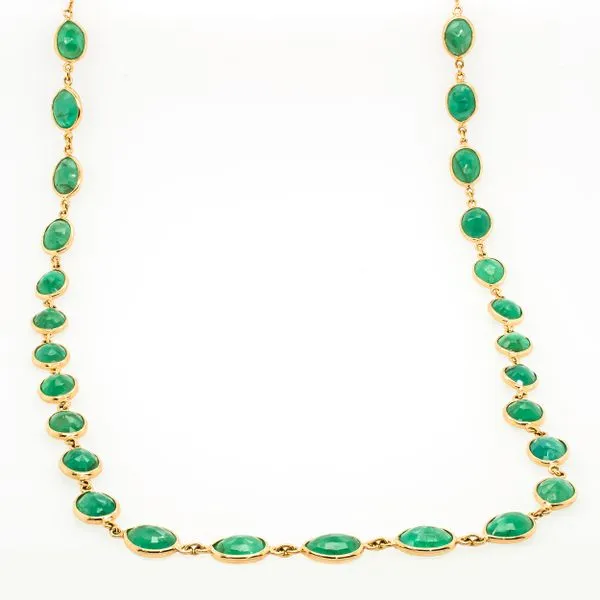 14K Yellow Gold Various Shaped Emerald Necklace LeeBrant Jewelry & Watch Co Sandy Springs, GA
