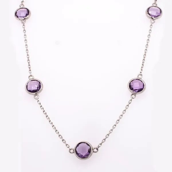 Sterling Silver Amethyst by the Yard Bezel set Necklace LeeBrant Jewelry & Watch Co Sandy Springs, GA