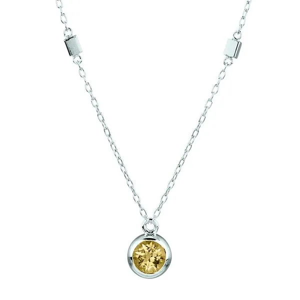 Sterling Silver Citrine Round Bezel Set Fashion Necklace LeeBrant Jewelry & Watch Co Sandy Springs, GA