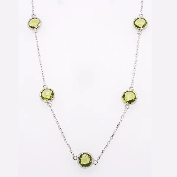 Sterling Silver Peridot's by the Yard Bezel set Necklace LeeBrant Jewelry & Watch Co Sandy Springs, GA