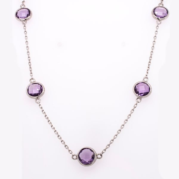 Sterling Silver Amethyst by the Yard Bezel set Necklace LeeBrant Jewelry & Watch Co Sandy Springs, GA