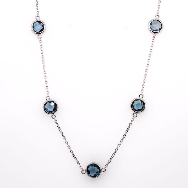 Sterling Silver London Blue Topaz by the Yard Bezel set Necklace LeeBrant Jewelry & Watch Co Sandy Springs, GA