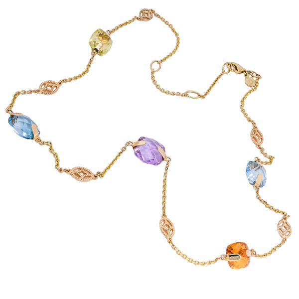 14K Yellow Gold Floating Gemstone Necklace 18in Image 2 LeeBrant Jewelry & Watch Co Sandy Springs, GA