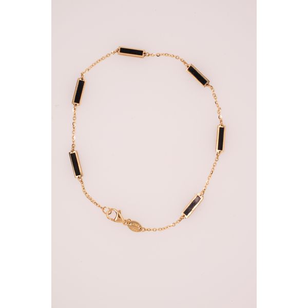 14K Yellow Gold Black Onyx Inlay Tennis Bracelet LeeBrant Jewelry & Watch Co Sandy Springs, GA