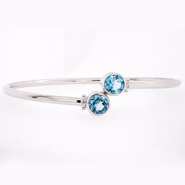Sterling Silver Blue Topaz Bypass Bangle Bracelet LeeBrant Jewelry & Watch Co Sandy Springs, GA