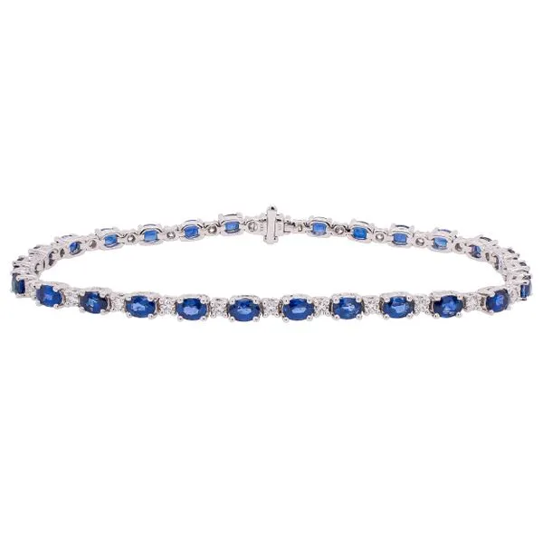 18K White Gold Sapphire Diamond Tennis Bracelet LeeBrant Jewelry & Watch Co Sandy Springs, GA