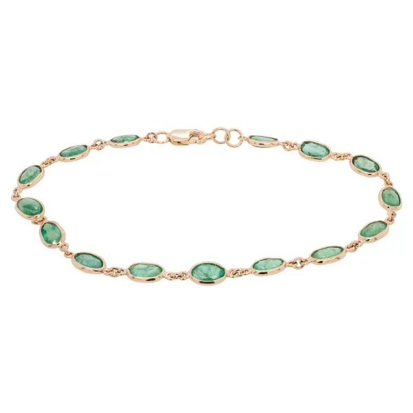 14K Yellow Gold Bezel Set Emerald Bracelet LeeBrant Jewelry & Watch Co Sandy Springs, GA