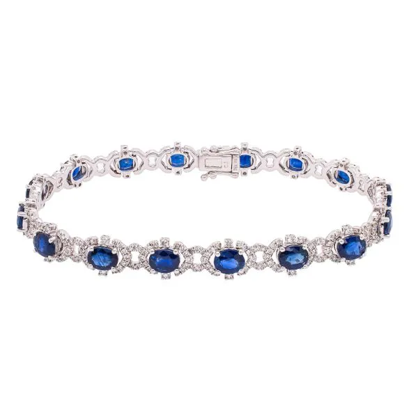 18K White Gold Fancy Oval Blue Sapphire Bracelet LeeBrant Jewelry & Watch Co Sandy Springs, GA