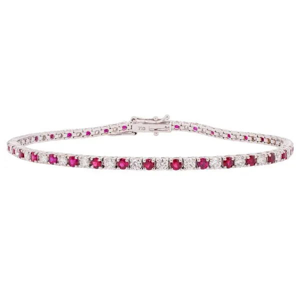 18K White Gold Ruby and Diamond Tennis Bracelet LeeBrant Jewelry & Watch Co Sandy Springs, GA