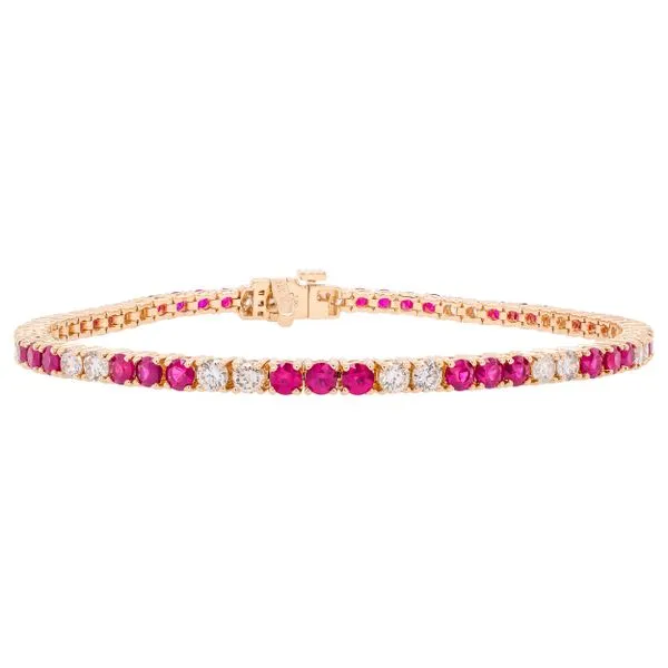 14K Yellow Gold Ruby Diamond Tennis Bracelet LeeBrant Jewelry & Watch Co Sandy Springs, GA