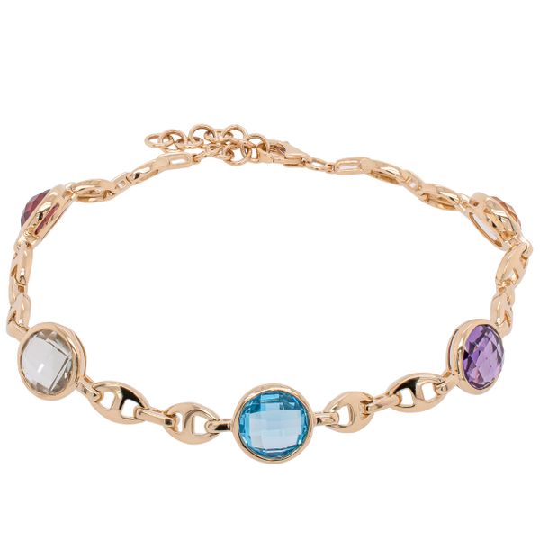 14K Yellow Gold Gemstone Cable Link Bracelet LeeBrant Jewelry & Watch Co Sandy Springs, GA