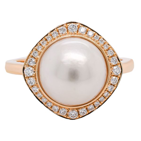 14K Yellow Gold Pearl Diamond Ring 15.2mm LeeBrant Jewelry & Watch Co Sandy Springs, GA