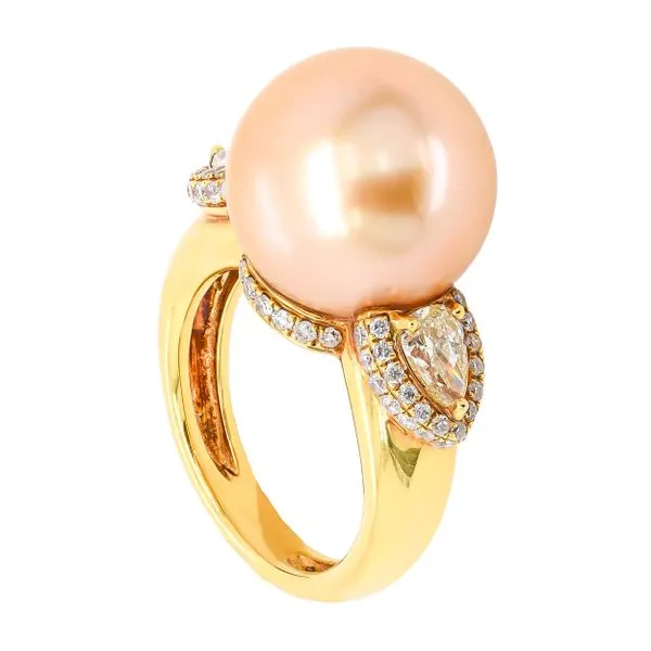 18K Yellow Gold Pearl Yellow Diamond Ring Image 2 LeeBrant Jewelry & Watch Co Sandy Springs, GA