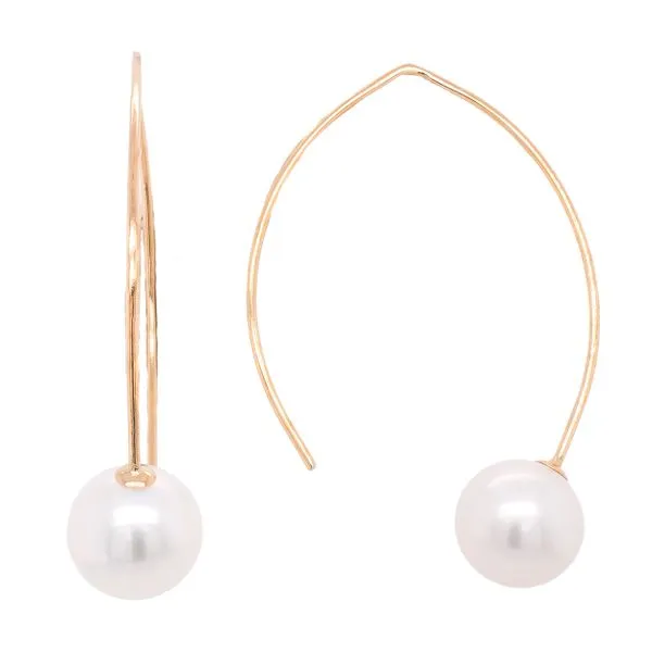 14K Yellow Gold Wire Drop Pearl Earrings LeeBrant Jewelry & Watch Co Sandy Springs, GA