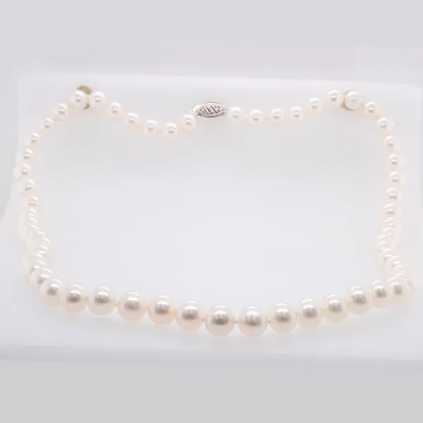 14K White Gold Fresh Water Pearl Opera Length White Pearl Necklace LeeBrant Jewelry & Watch Co Sandy Springs, GA
